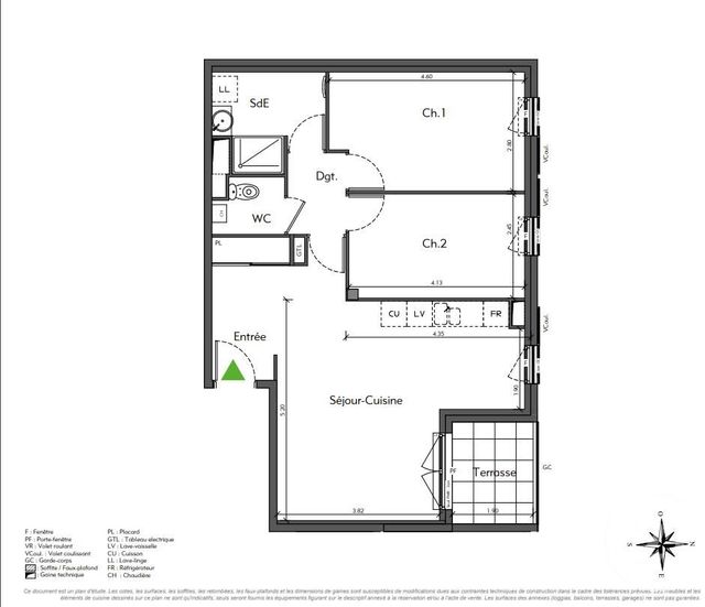 Afficher la photo en grand Appartement F3 à vendre - 3 pièces - 64.49 m2 - VILLEFRANCHE SUR SAONE - 69 - RHONE-ALPES - Century 21 Coquillat Immobilier