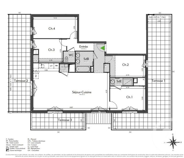 Afficher la photo en grand Appartement F5 à vendre - 5 pièces - 105.53 m2 - VILLEFRANCHE SUR SAONE - 69 - RHONE-ALPES - Century 21 Coquillat Immobilier