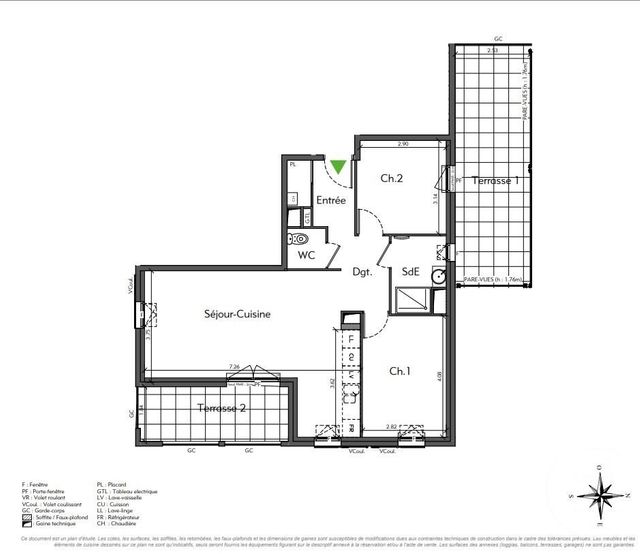 Afficher la photo en grand Appartement F3 à vendre - 3 pièces - 65.58 m2 - VILLEFRANCHE SUR SAONE - 69 - RHONE-ALPES - Century 21 Coquillat Immobilier