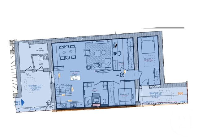 Appartement T3 à vendre - 3 pièces - 94.0 m2 - VILLEFRANCHE SUR SAONE - 69 - RHONE-ALPES - Century 21 Coquillat Immobilier